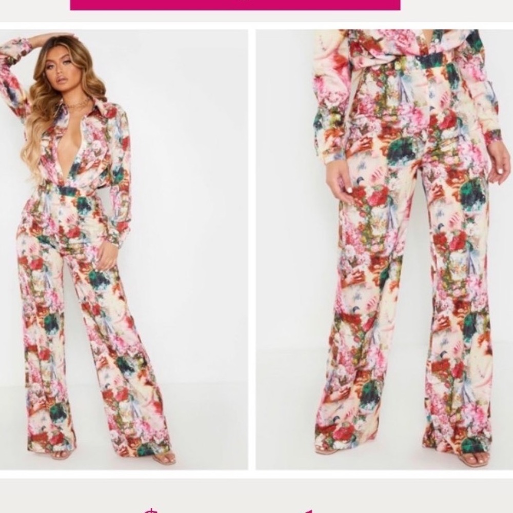 PRETTY LITTLE THING FLORAL TWO PIECE OUTFIT